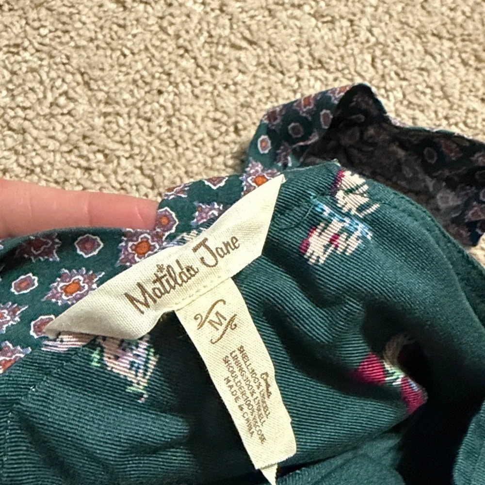 Matilda Jane Evergreen Jumpsuit Hummingbird Design Medium - Picture 6 of 6